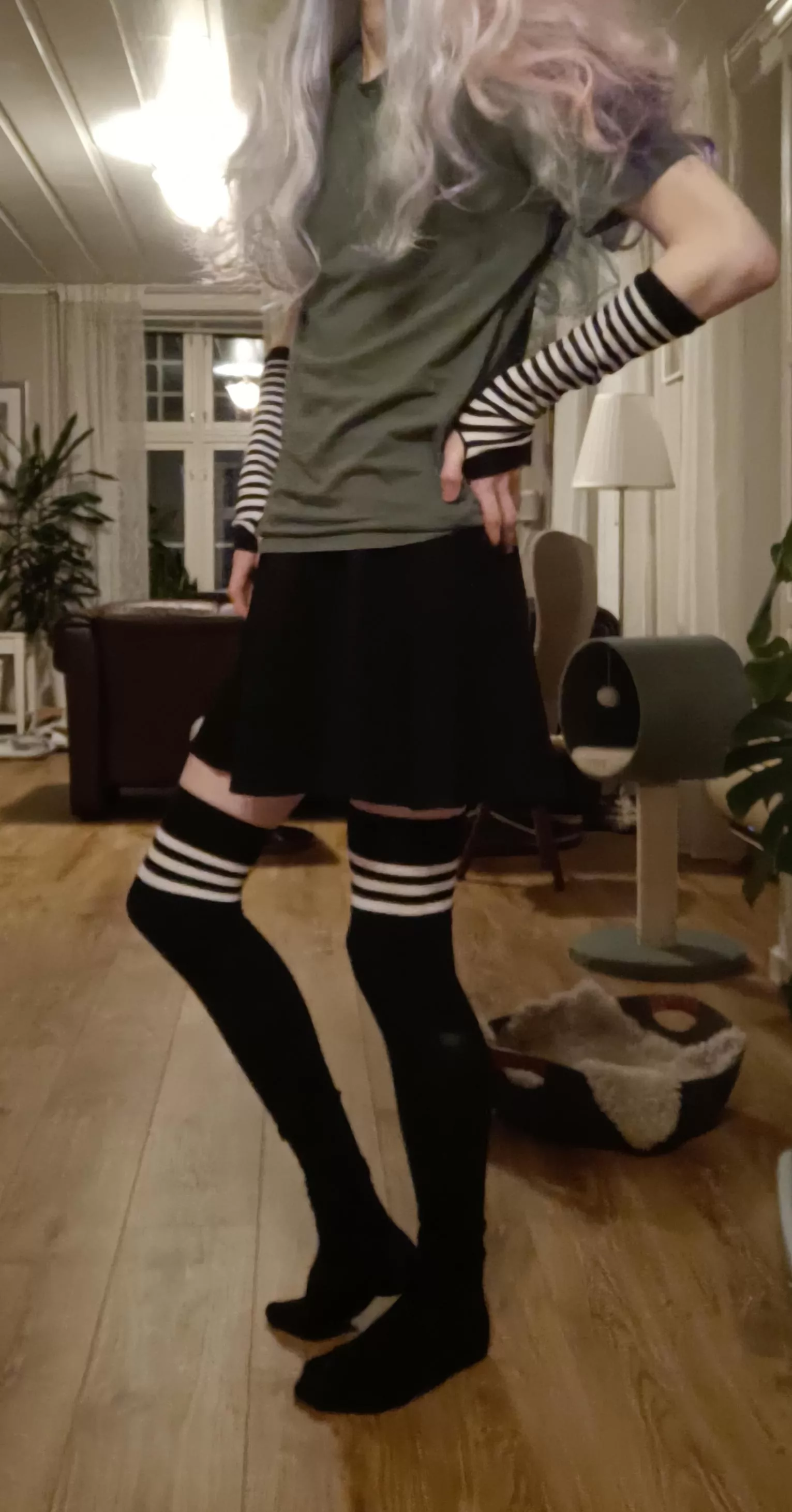 Wearing a skirt and thigh highs when alone :3 posted by FemboyFromNewVegas