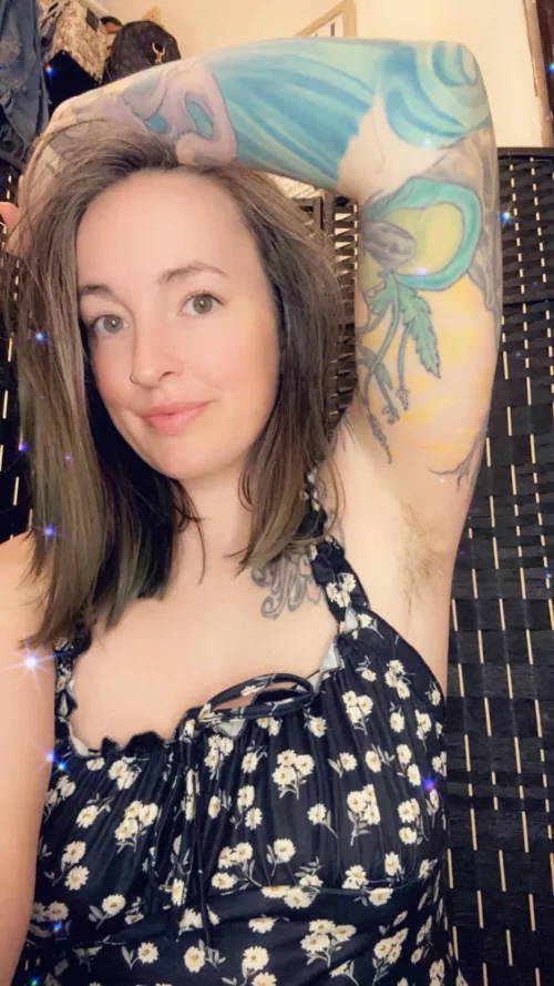 Hairy pits and cute new dress by FoxyFarrah