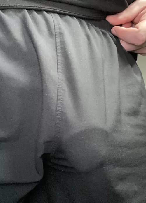 Head showing through shorts. The gentle caress of nylon on a glossy helmet is an unbeatable feeling. by mightybiology