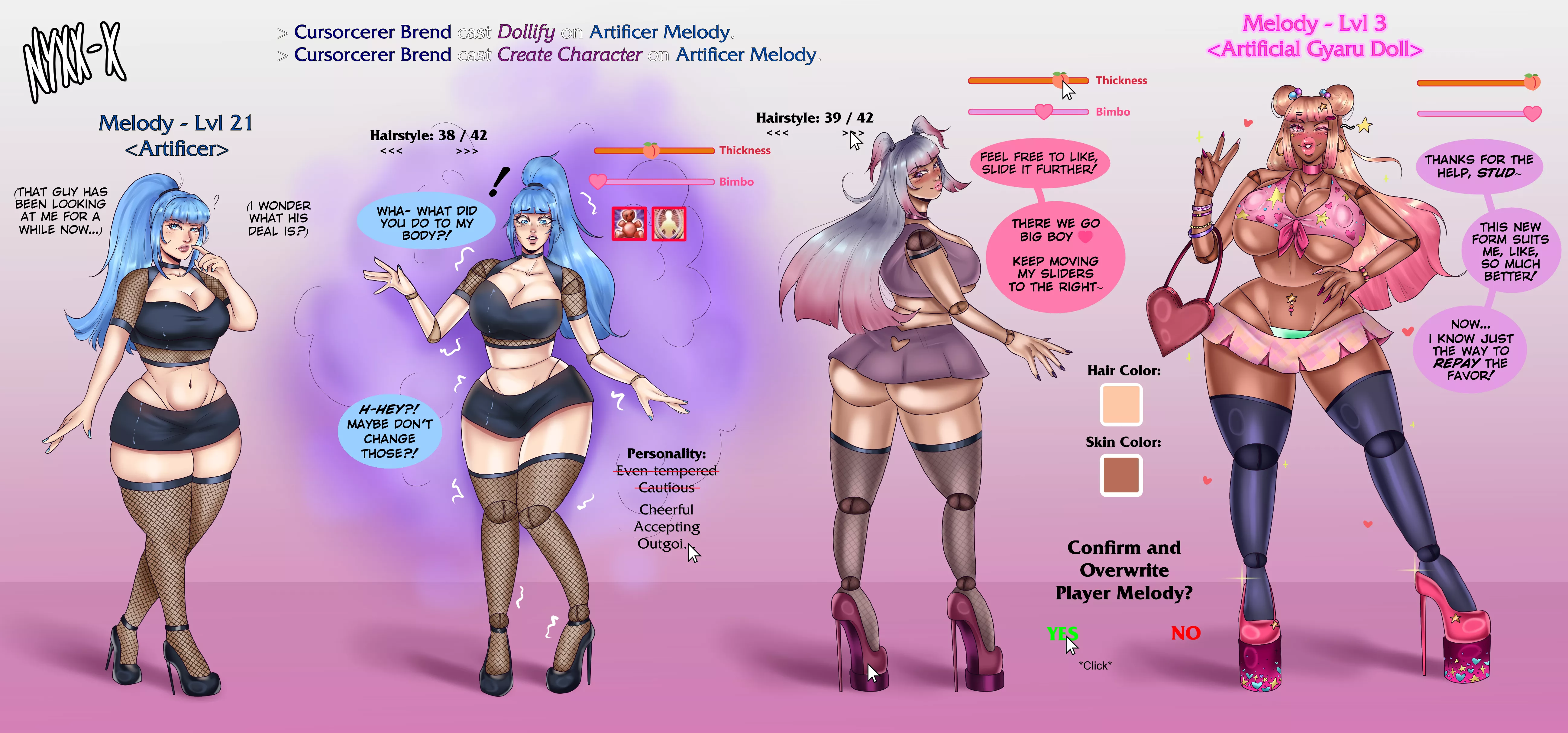 [OC] Create your Doll! (Dollification, Bimbofication, FTF) by me posted by Nyxx-x