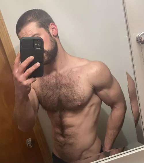 Run your fingers through my chest hair down my abs by dj-minato