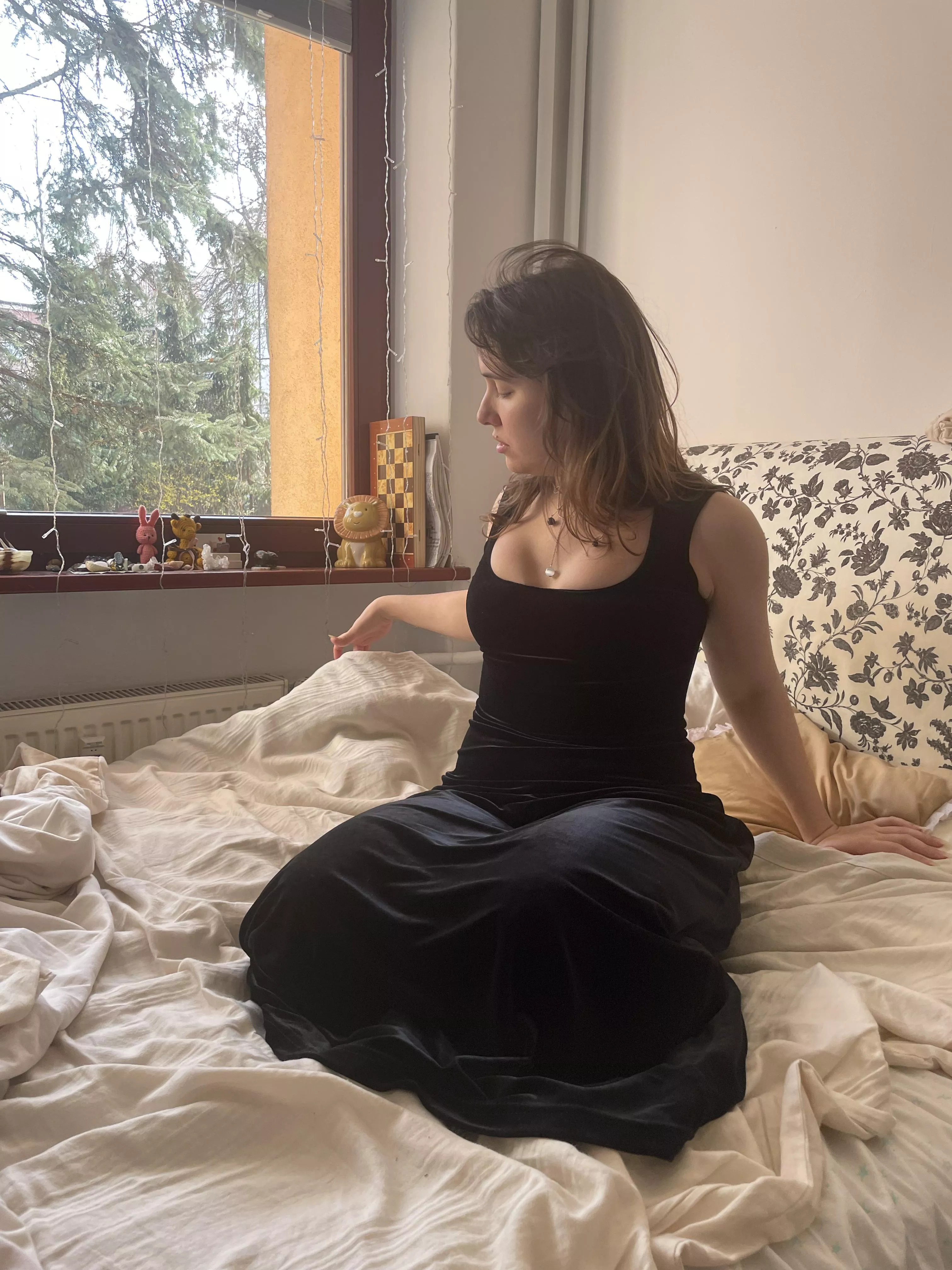 The black tight dress emphasizes my mood posted by YogurtclosetOld2868