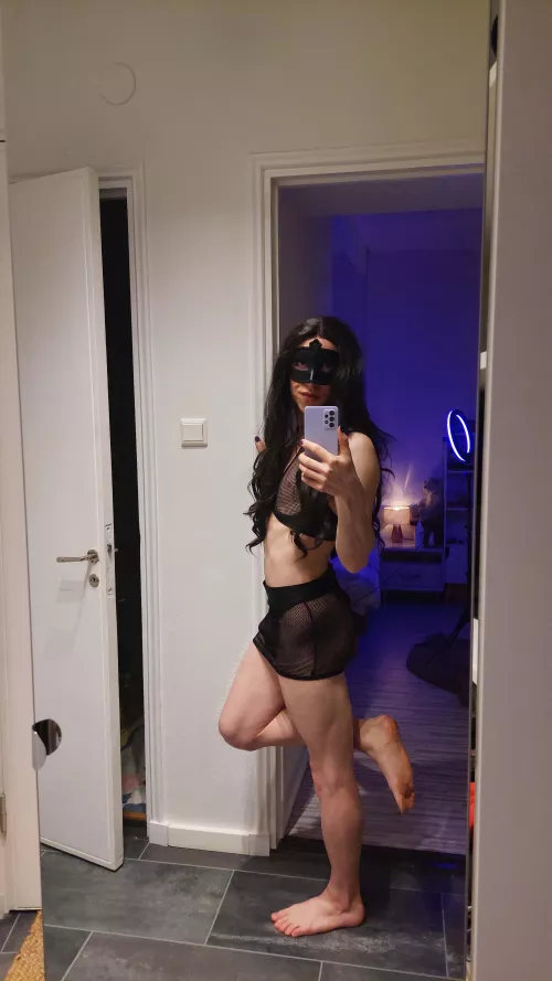 There's something under this fishnet skirt by Miss-Night-Mare