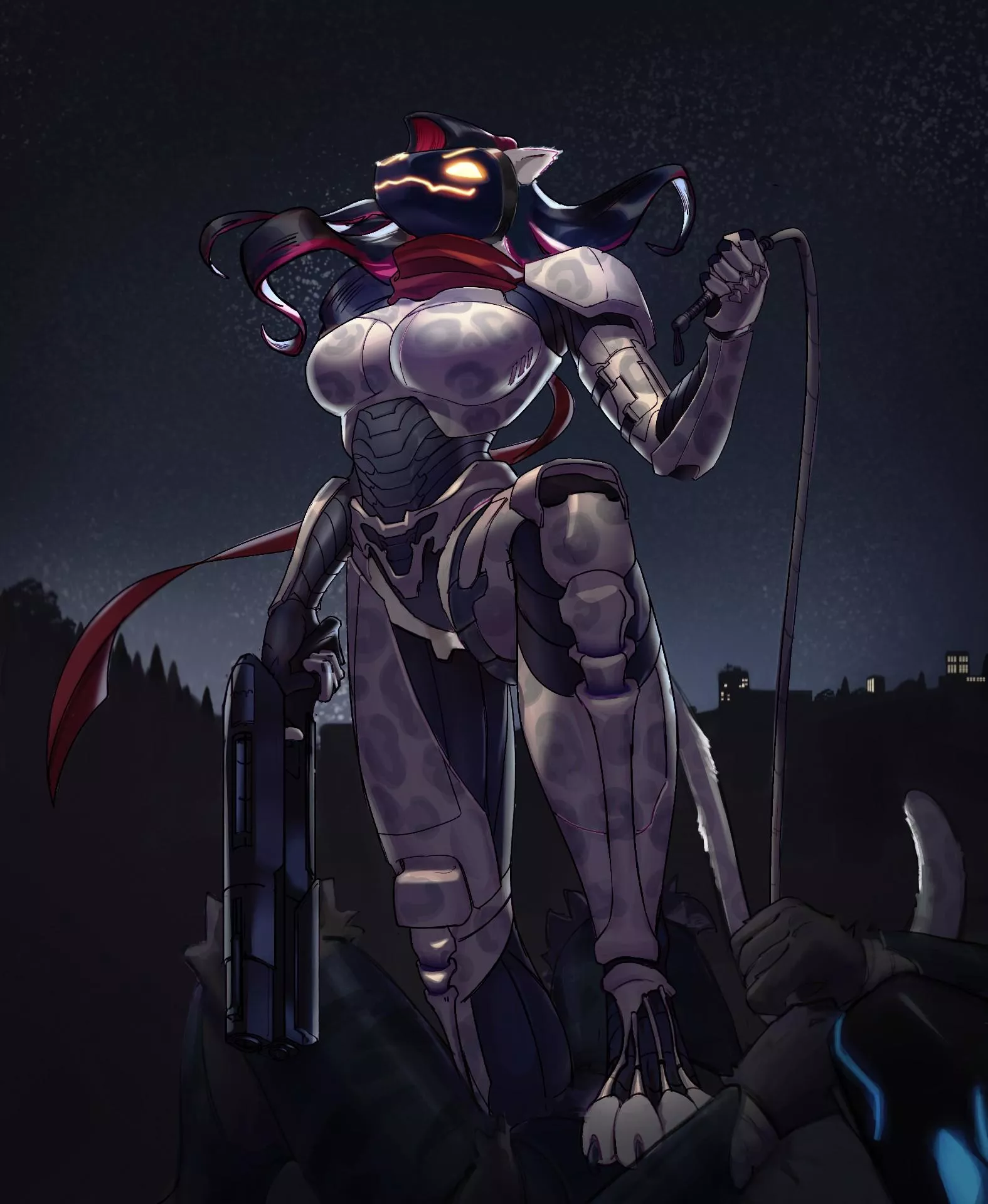 Commission of my sona, Diana, nabbing a bounty (Art by u/ErosDeLune) posted by Garden-0f-Evelyn