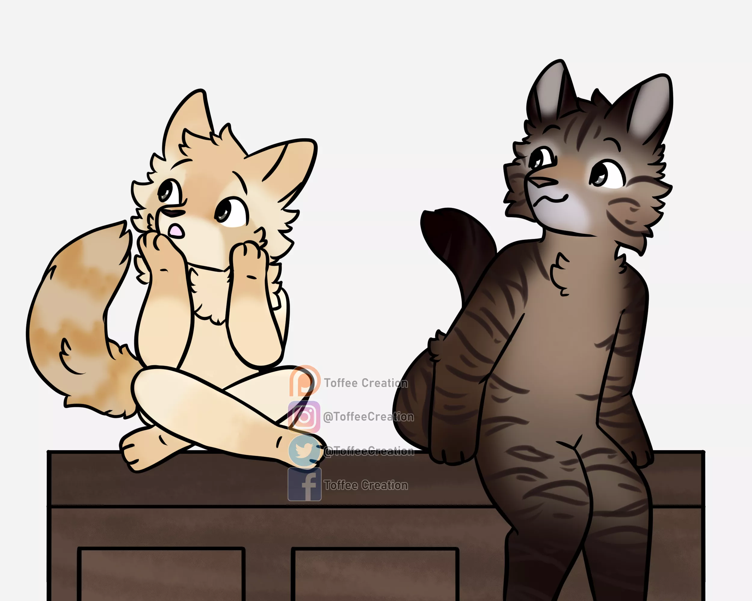Kitties Chilling on the Counter :D (Commissioned Art) posted by ToffeeCreation