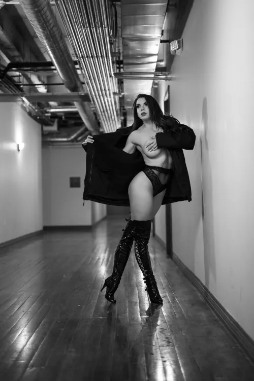 The clothes ended up on the floor. The boots stayed on. by autumn-knights