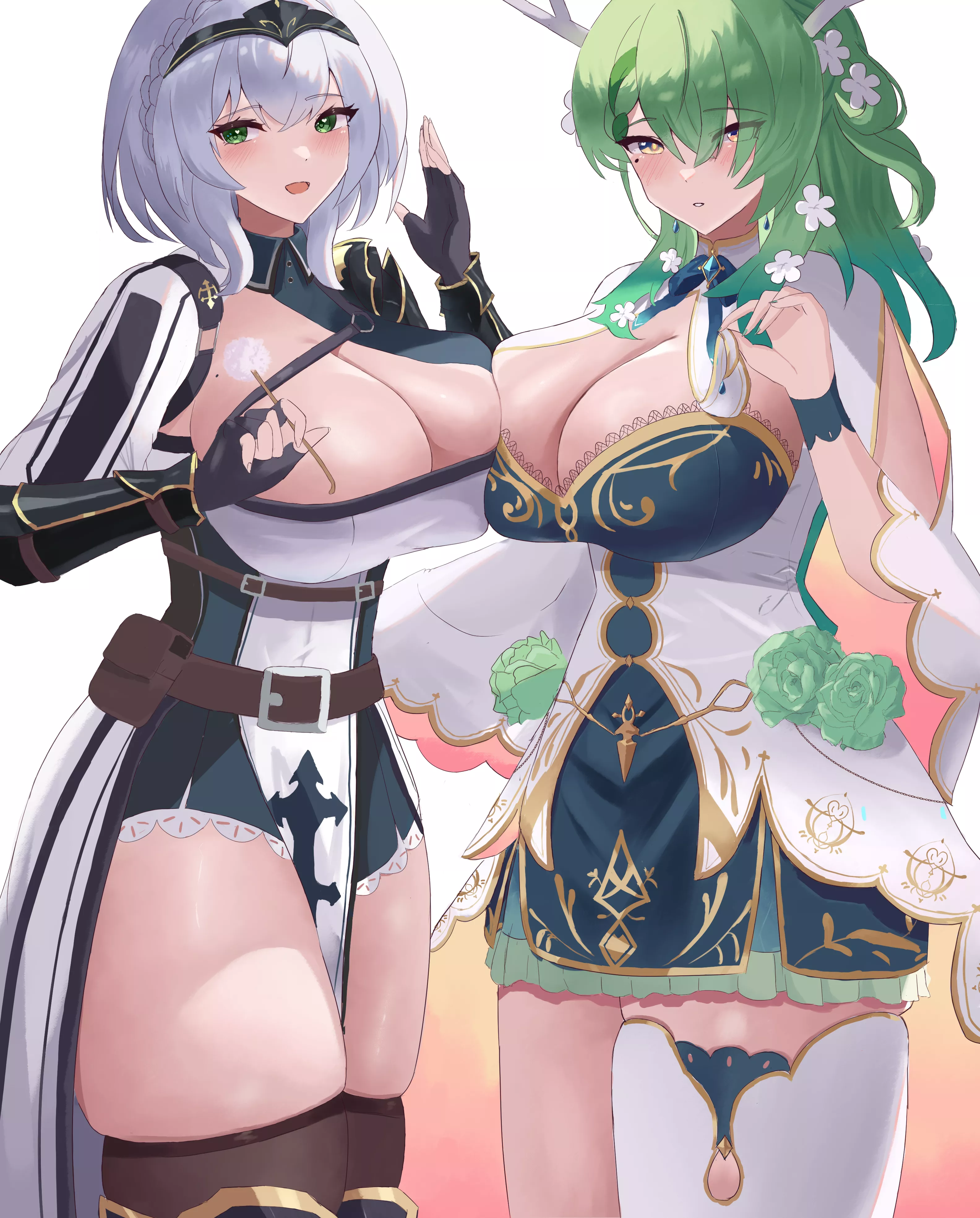 fauna and noel oppai (@KFSocks) [Hololive] posted by BodyshotBoy