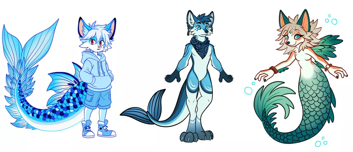 Look At All These Fox Fishies!! - Adoptables (Art & Designs by Me!) by Glittering-Amount-68