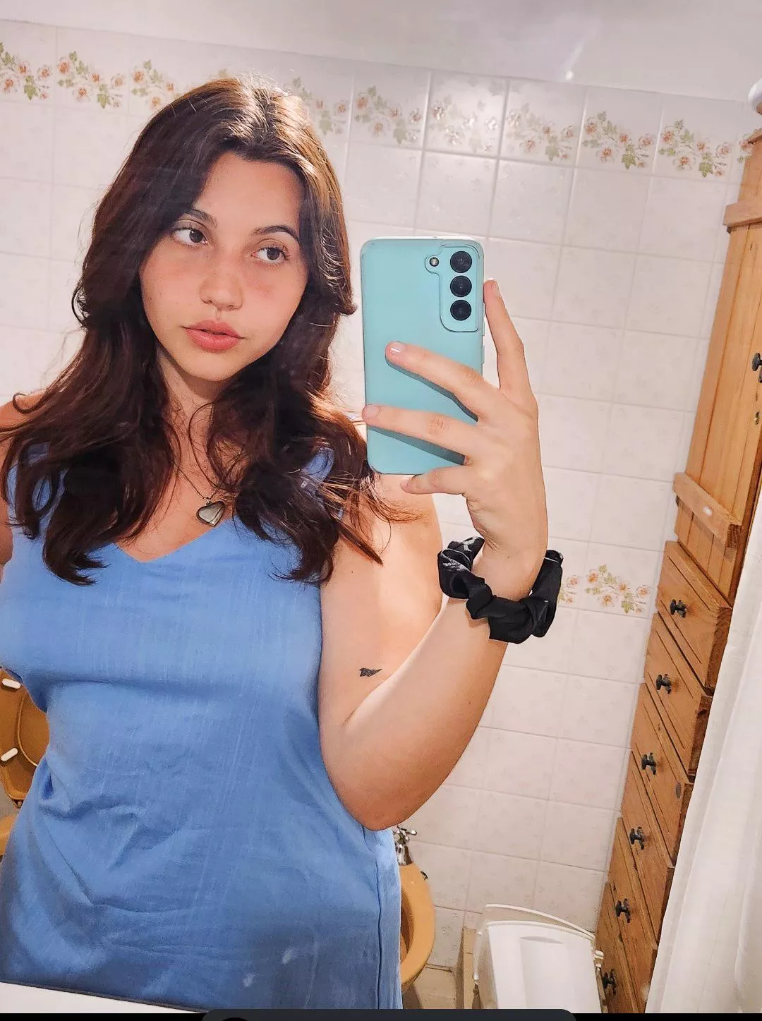 pretty in a blue dress posted by MonicaPeachy