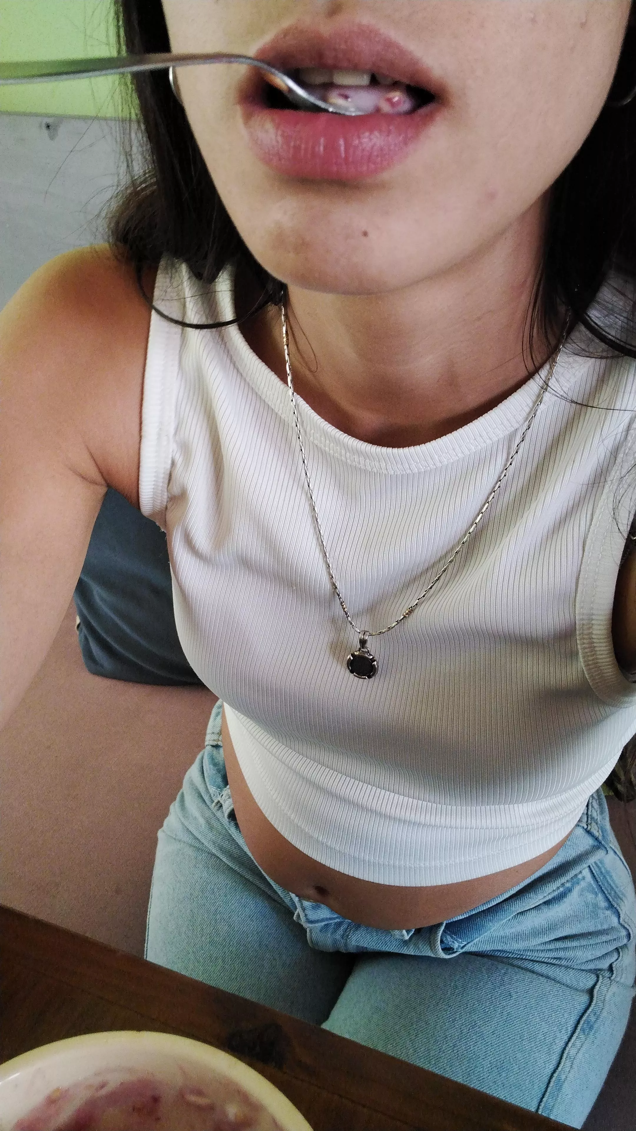  Provoking the waiter with my belly out posted by Plus_Ad7009