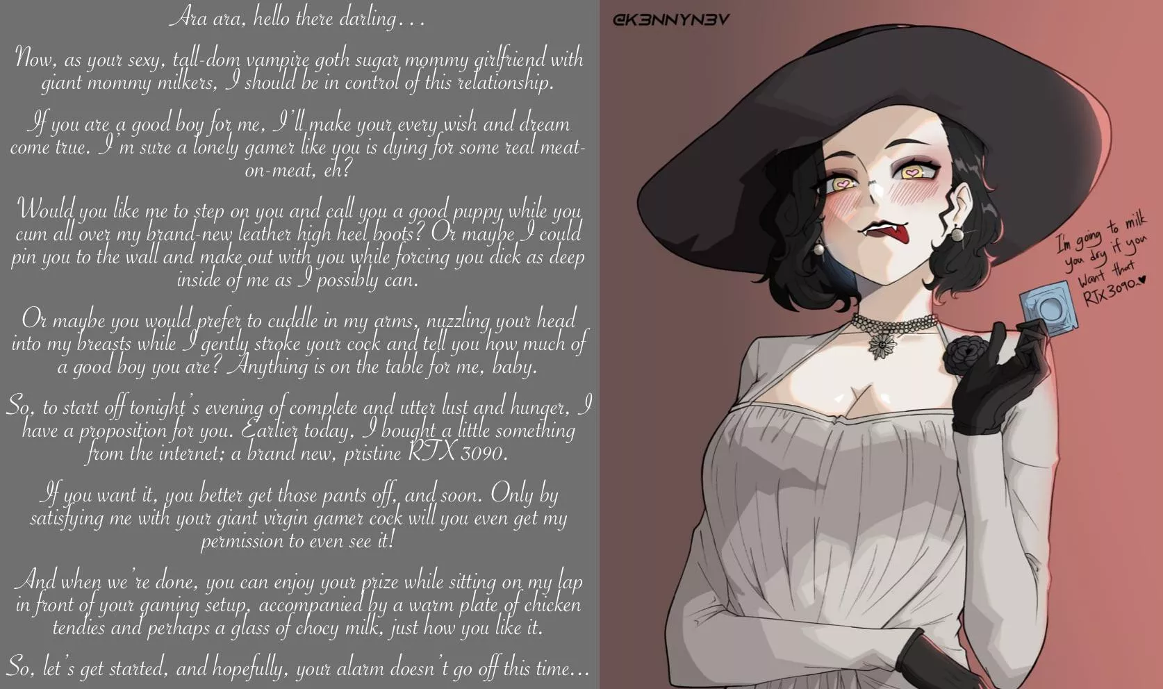 The gamer’s dream [Lady D] [sugar mommy goth dom GF supreme] [imminent sex] [don’t wake up yet, you haven’t seen the best part!] posted by Sir-M-Oxlong