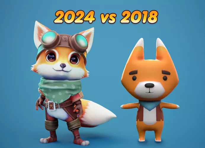 2024 vs 2018 Character Improvements /art by me by Surfiee