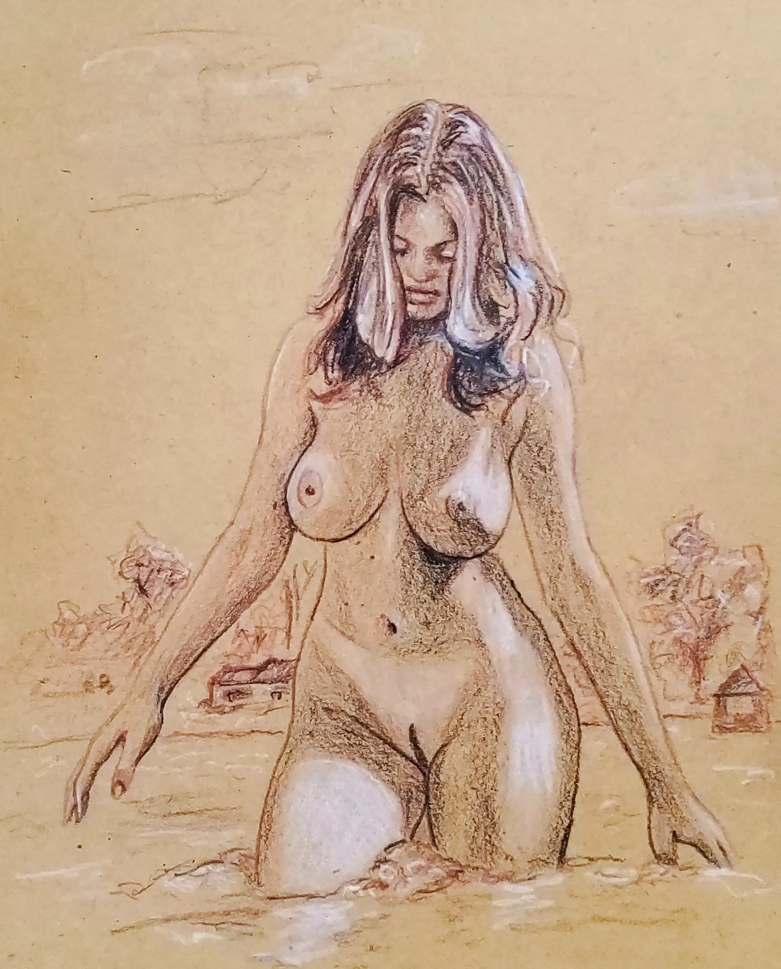 Naked at the Lake by Jimmy posted by Jimmys_Paintings