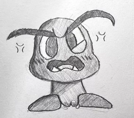 Sketched up a Goomba for Mario Day by UnlovableToxin