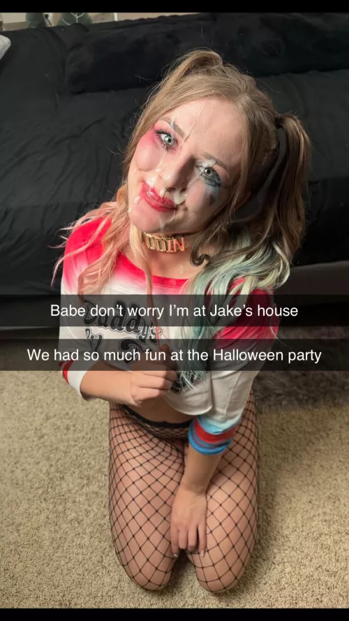 You left early at an Halloween party because you were tired but. When you woke up she wasn’t home and you see this!! by Goonmix