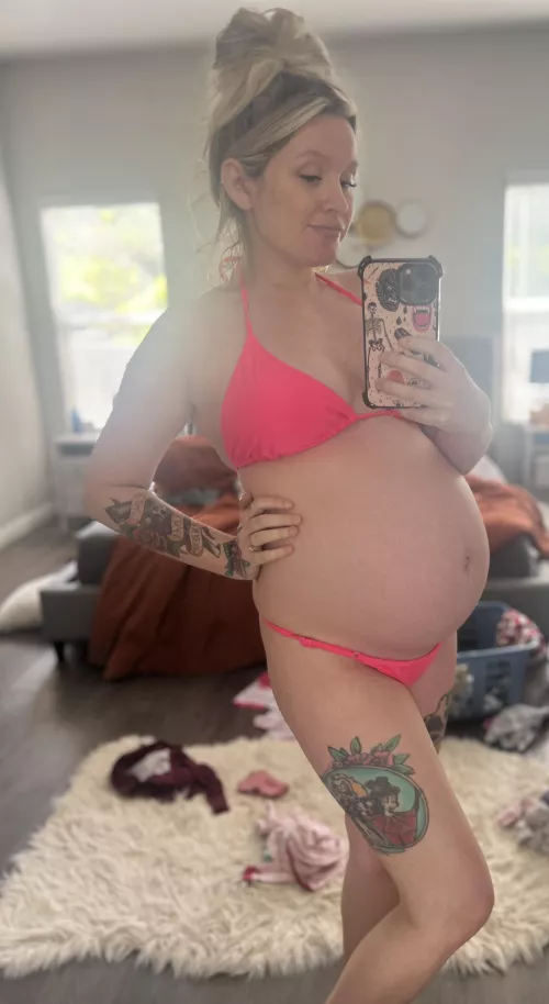 Cleaning out all my skinny clothes in my closet, because I want you to keep me bred with a big belly.  by MommyPenelope