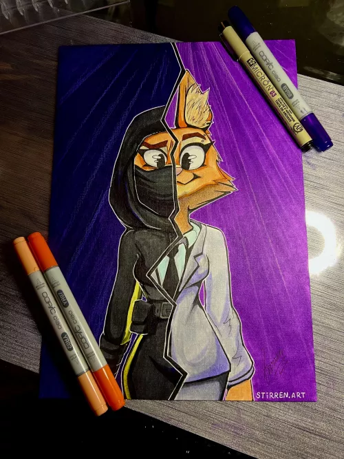 Crimson Foxington (art by me) by stirren34