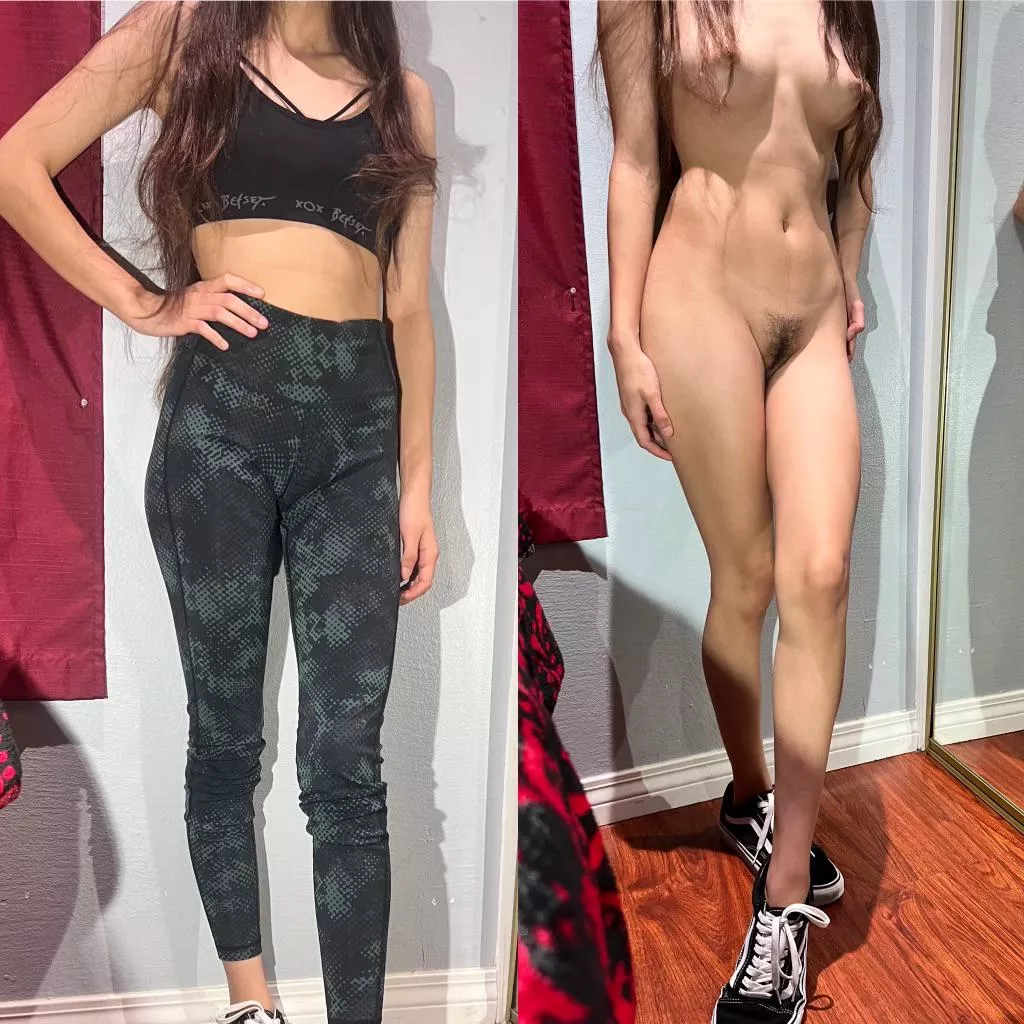 (F) 22 - Here’s what my gym fit looks like on and off :) posted by itznanette