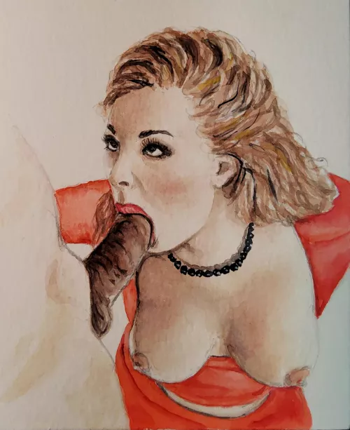 Lady in Red by Jimmy by Jimmys_Paintings