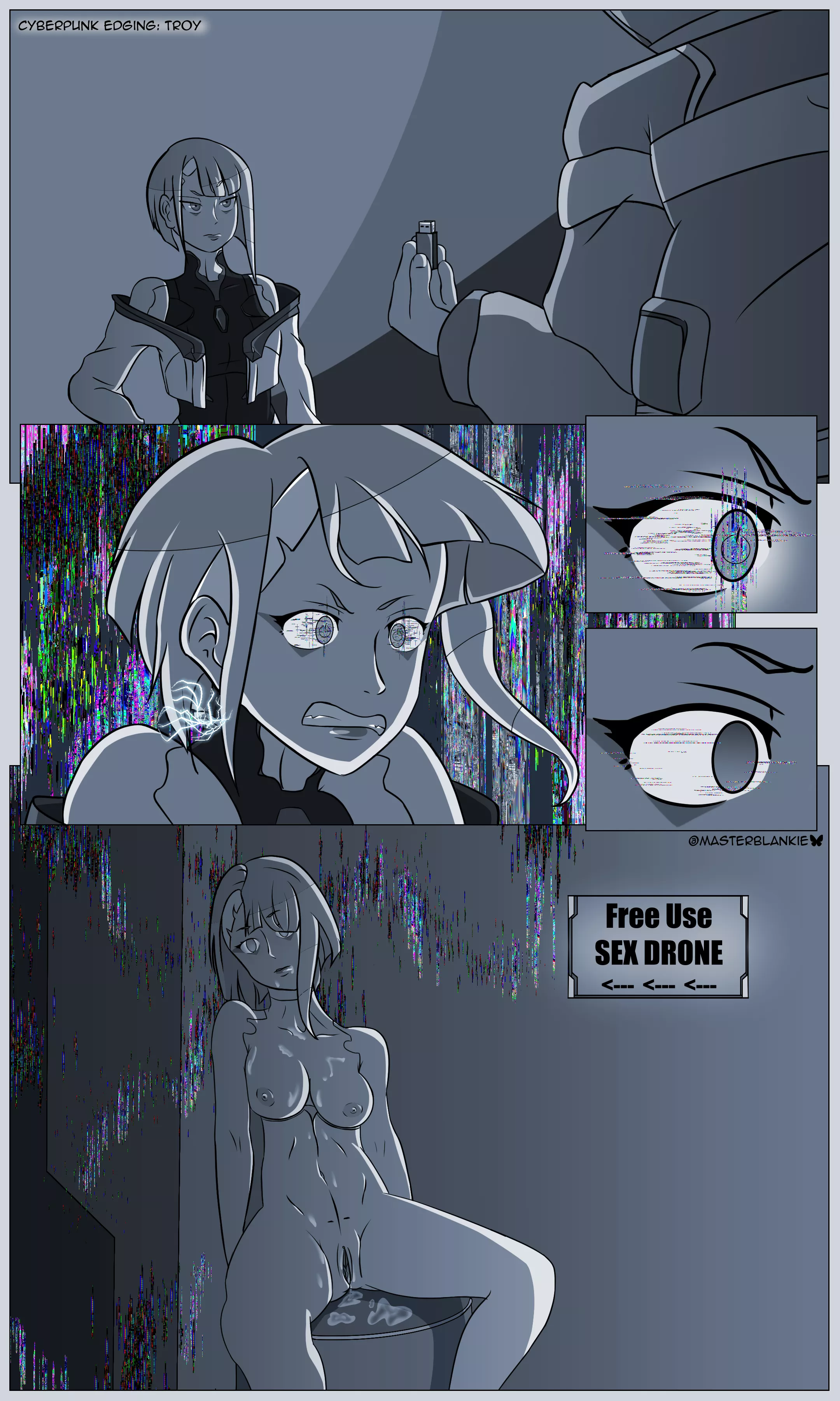 Lucy getting hacked by... David? [Cyberpunk Edgerunners] (MasterBlankie) posted by Master_Blankie