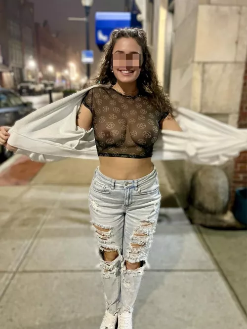 Went to dinner and a few bars in one of my favorite tops!  by WifeNxtDoorr