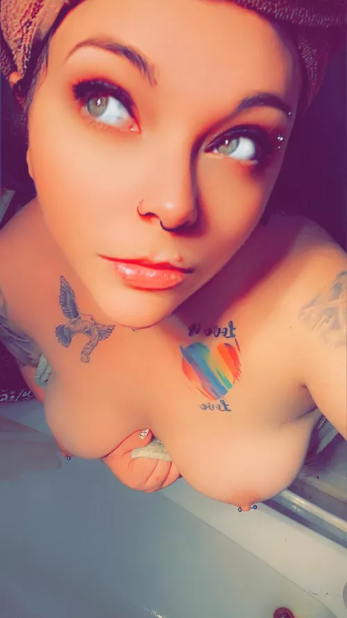 A dick would look better but here I stand with a towel instead between these perfect titties  by Chelseacheeks69