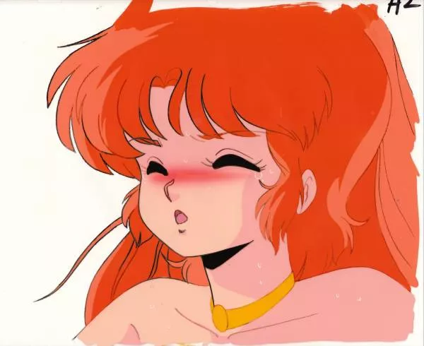 LF Color Source: 1girl, crop, red hair, Yoshiyuki Suga style, choker, retro anime, blush posted by David_D_Dragoon