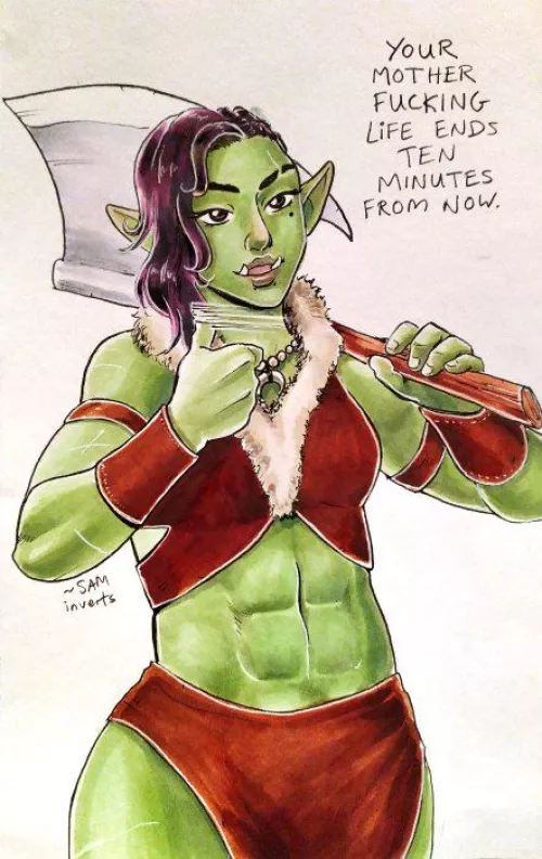 Orc (or Half-Orc?) by twitter user inverts by salome7