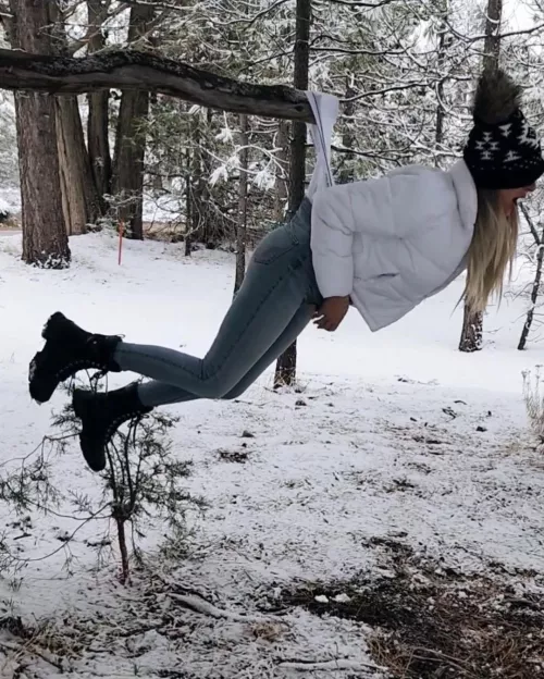 When I'm not responding to your DMs✍️ I'm probably just hanging by my undies somewhere on planted earth!! 🤣🌎 I was left here for so long my nips could cut ice!! ✂️🧊 🥶 come check out the full video! 😈🫦😫 by The_Wedgie_Slave