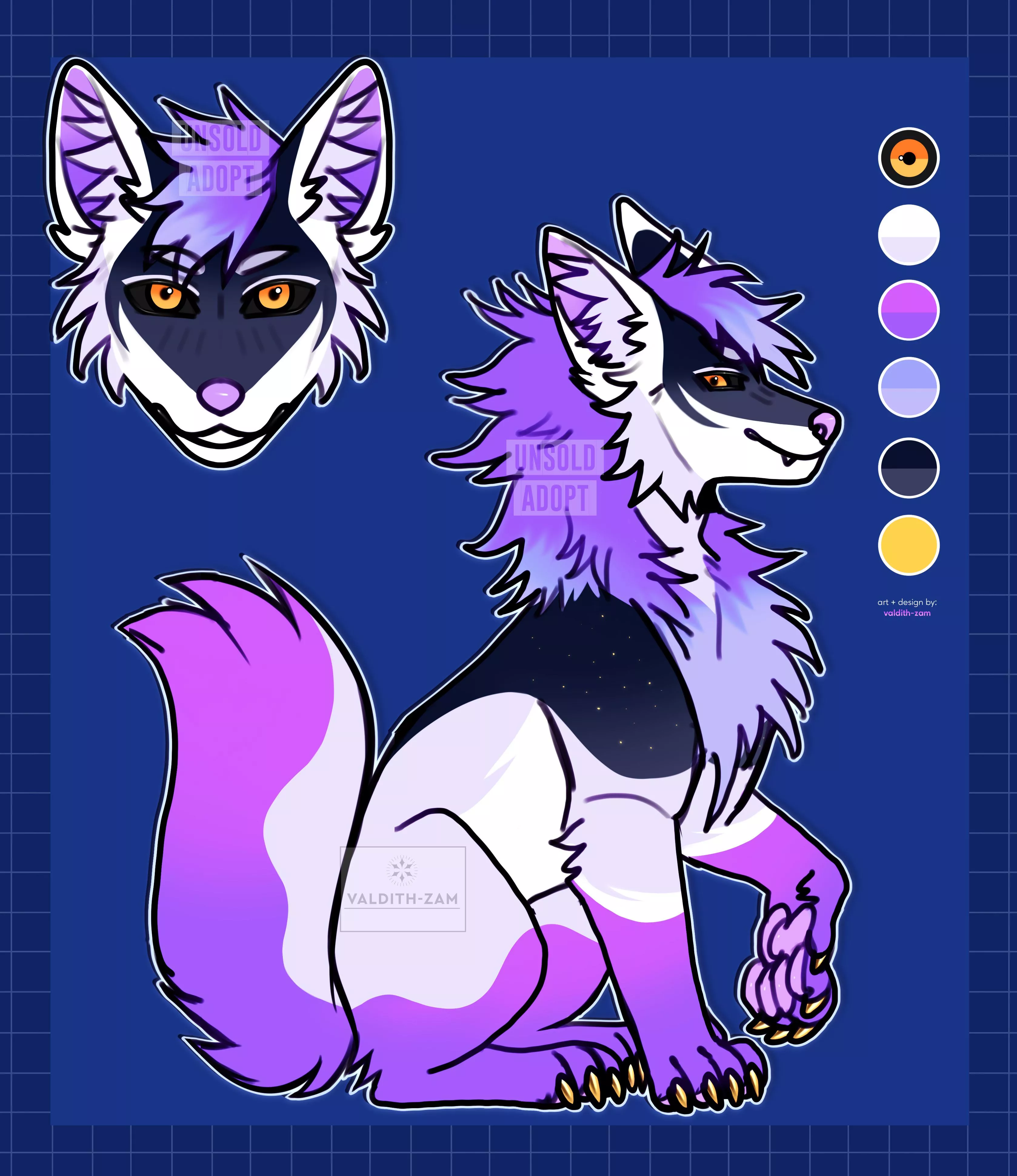 Wolf Galaxy | OPEN 🌌💜 (Adoptable info below!👇) posted by valdith-zam