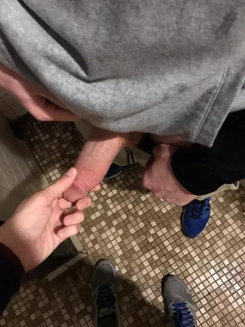 He caught a glimpse in the restroom and couldn't resist touching it by HungCarlosDanger