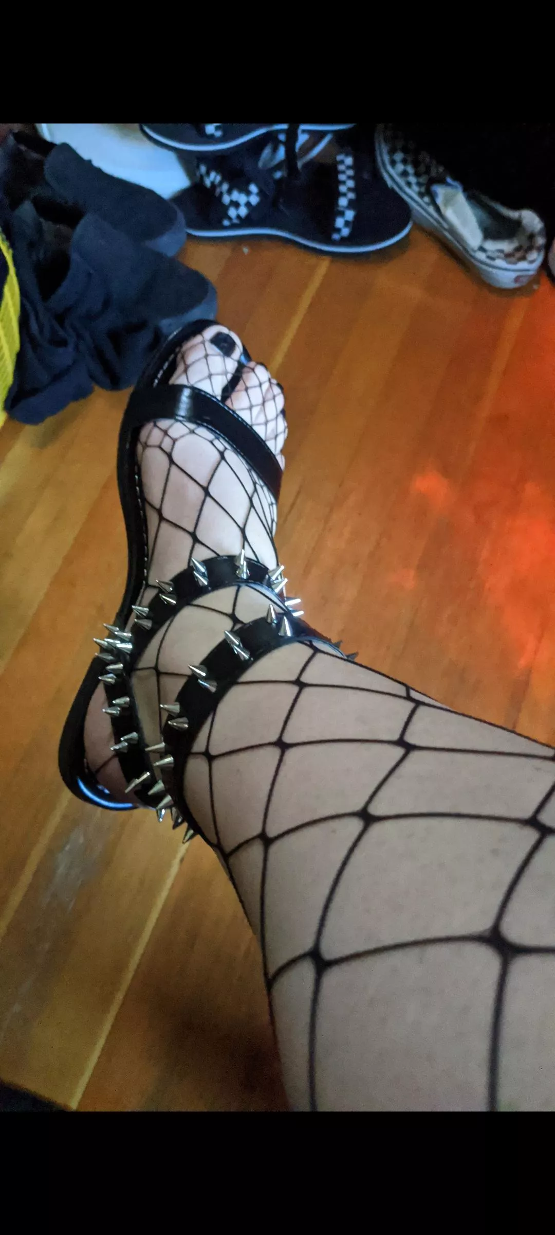 My gladiator sandals with fishnets ⚔️ posted by diybabe_666