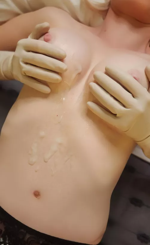 Needing gloves to clean up this creamy mess xoxo by missdownunderpanty