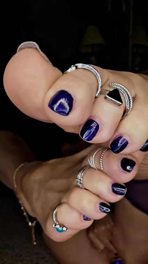 Purple pedi up close  by Blufetish