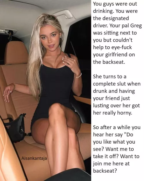 You immidiately pulled over so your friend could go to the backseat. You were in for a show tonight! by Aisankantaja