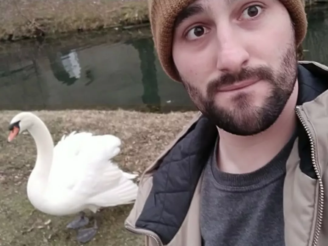 A Swan and me ☺  posted by Eartling2023