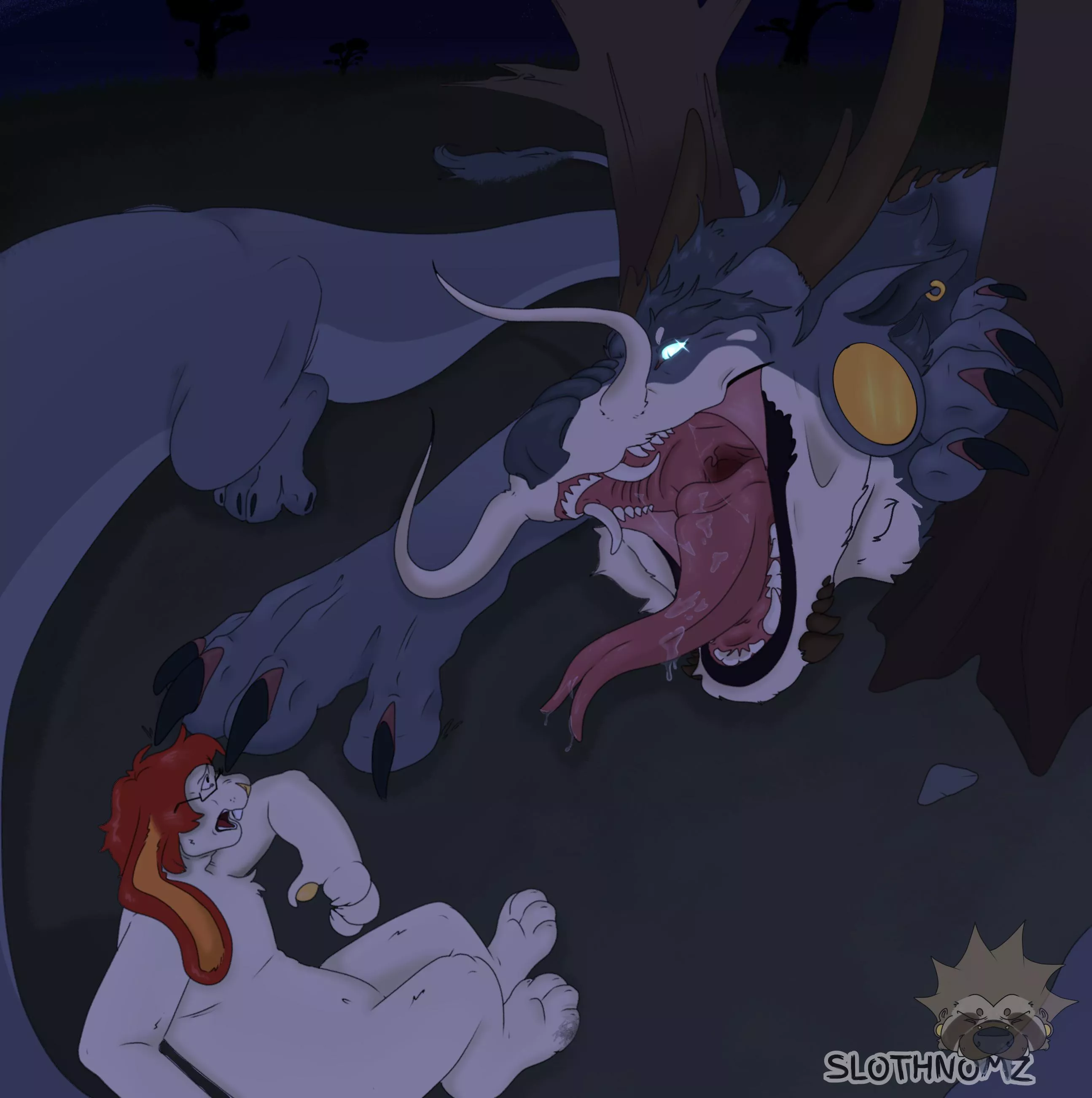 {image} [ Art By SLOTHNOMZ] [ Male pred, Unwilling Prey, Size Difference ] posted by SLOTHNOMZ