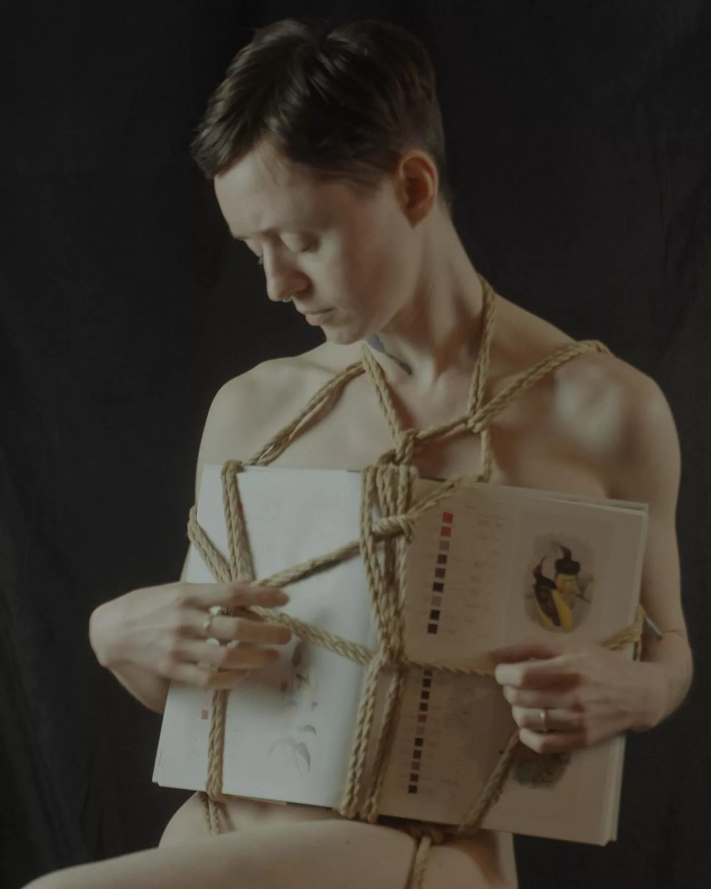 just a boi who got all tied up and made into art 📖  posted by quill_la_petite