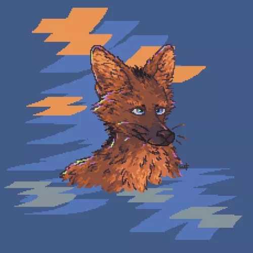 Maned wolf guy again, this time pixelated :) (art by me) by Foxcrowaway