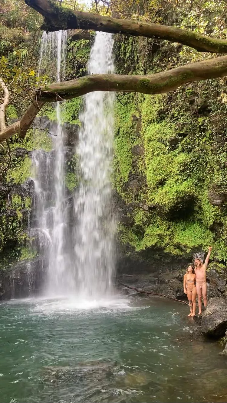 Secret waterfall on the Big island Hawaii  posted by Dirtydesertcowboy