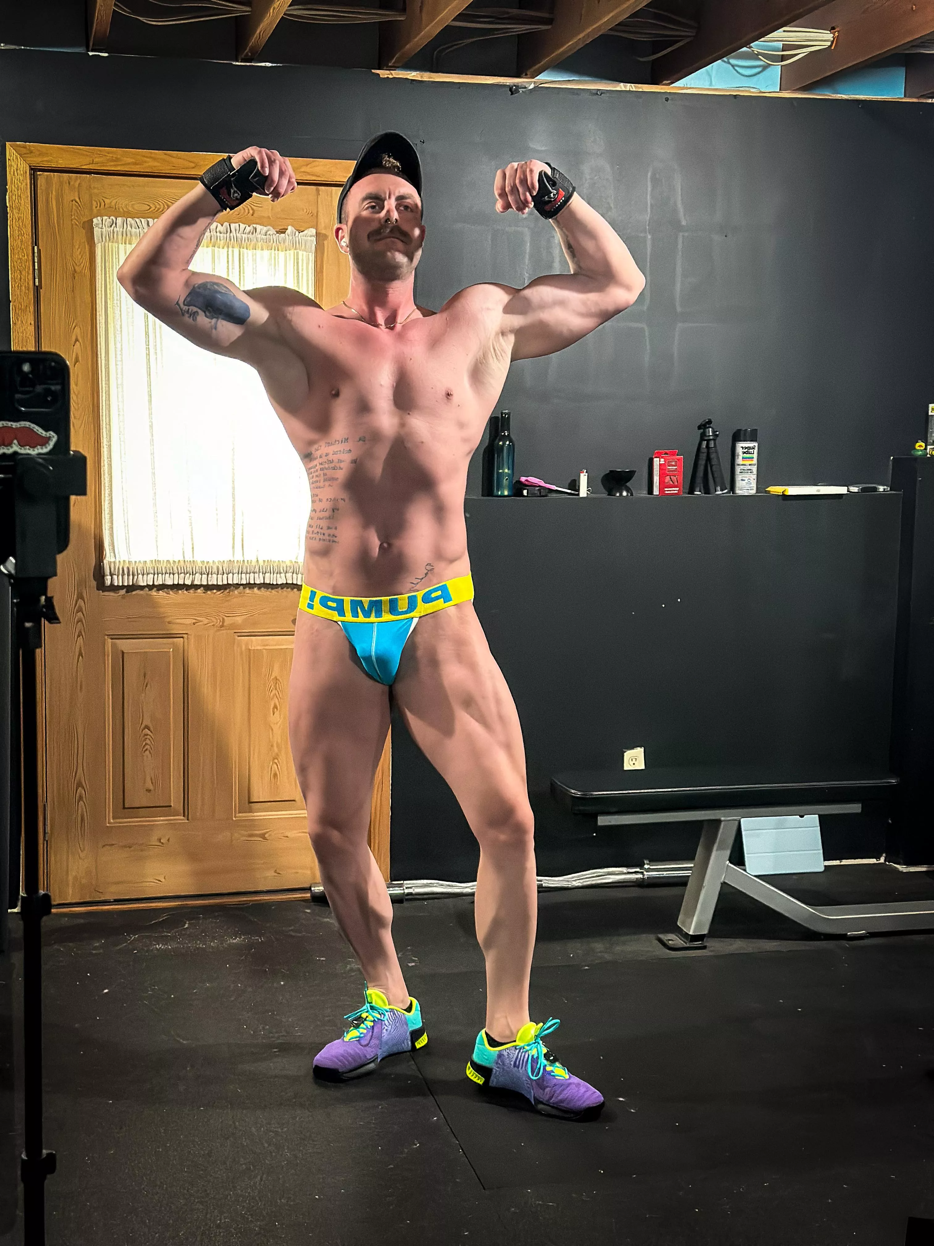 The shoes match the gym attire! posted by just_a_macho_man