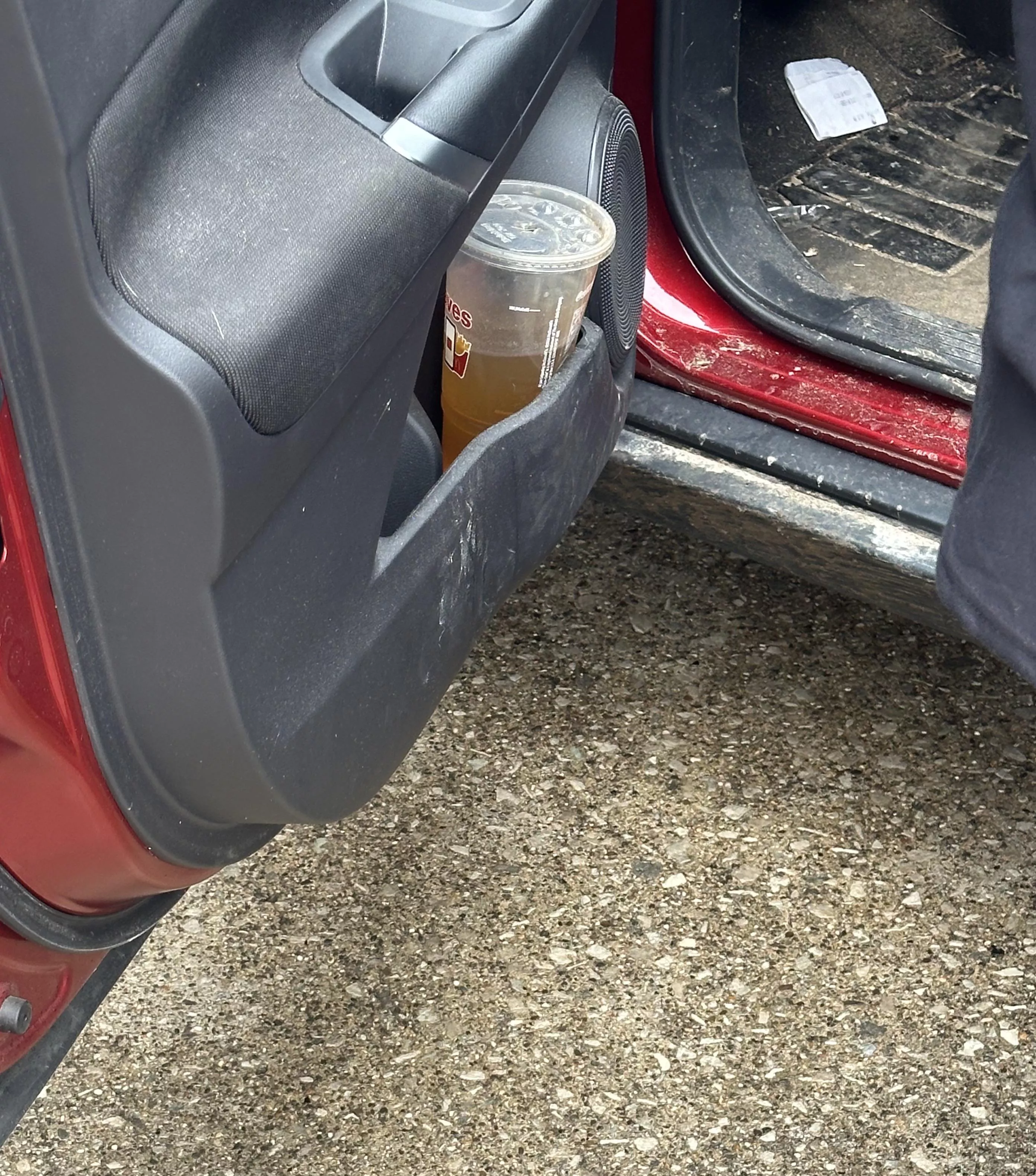 Piss cup in car posted by Character_Rip_3737
