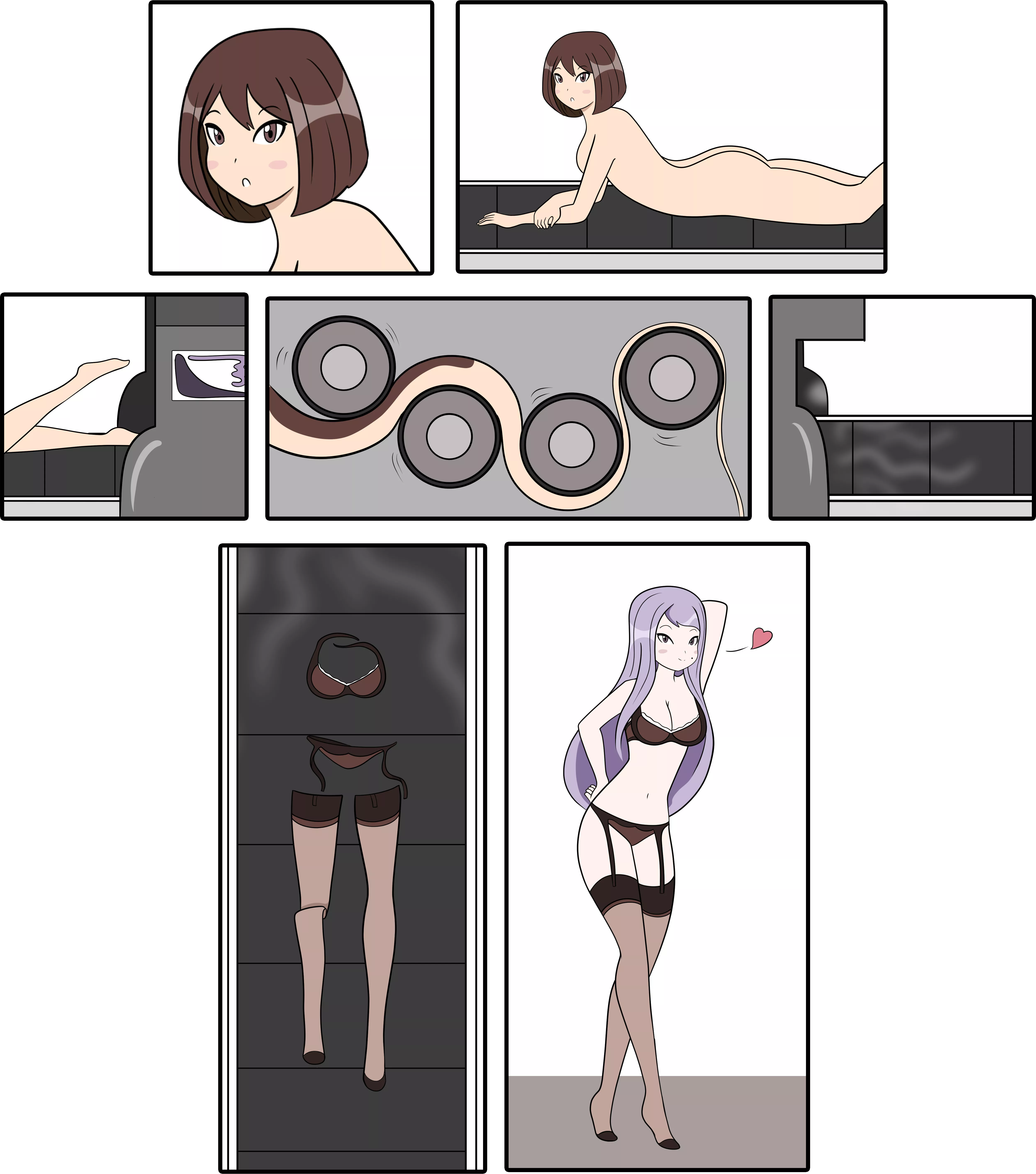 Pulled into Lingerie [Inanimate, woman to lingerie] by DB-Palette posted by Xander178