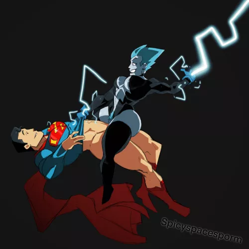Superman and Livewire by Spicyspacesporm