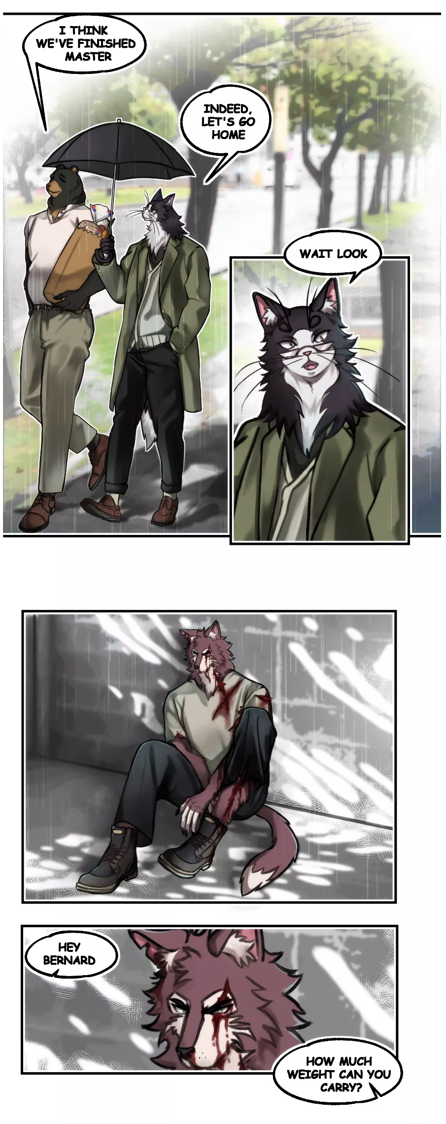 Whiskers & Whispers - comic by me (warning - blood ) posted by Maru_o00o