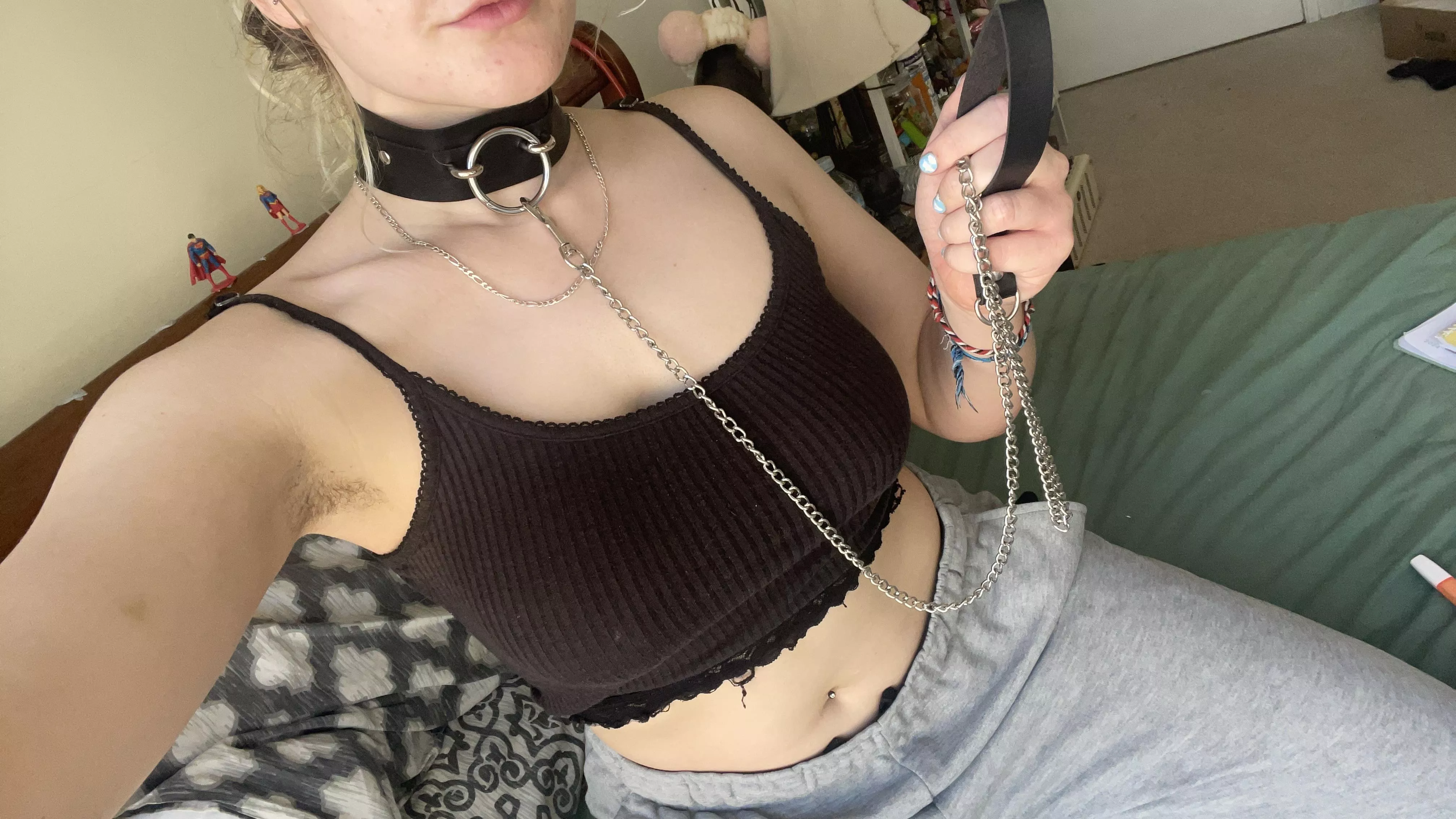 I think it’d look better if the collar was on you ;)  posted by becx-on-redz