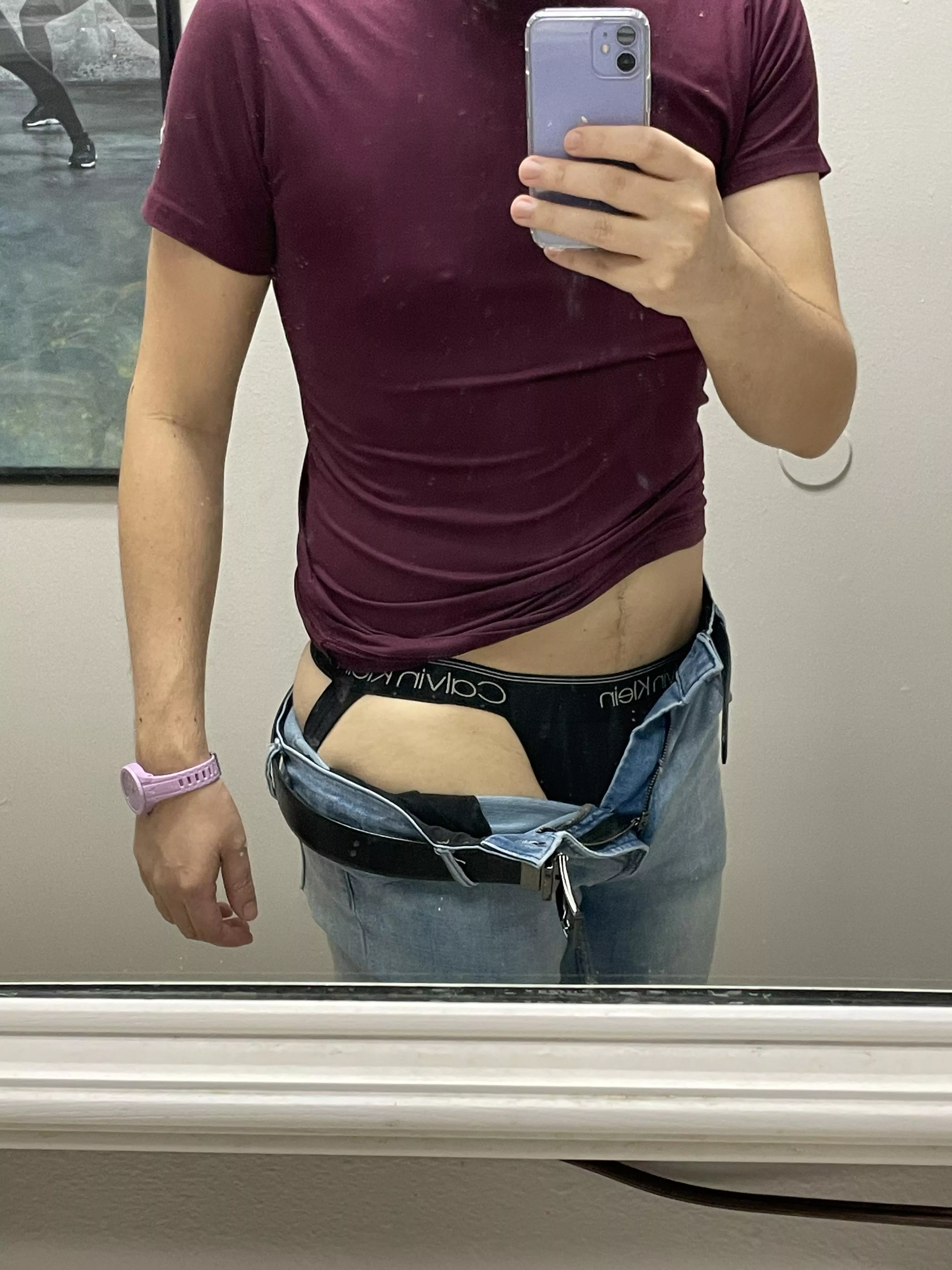 Just letting my jock peek out a bit 😉 posted by lockedboi23