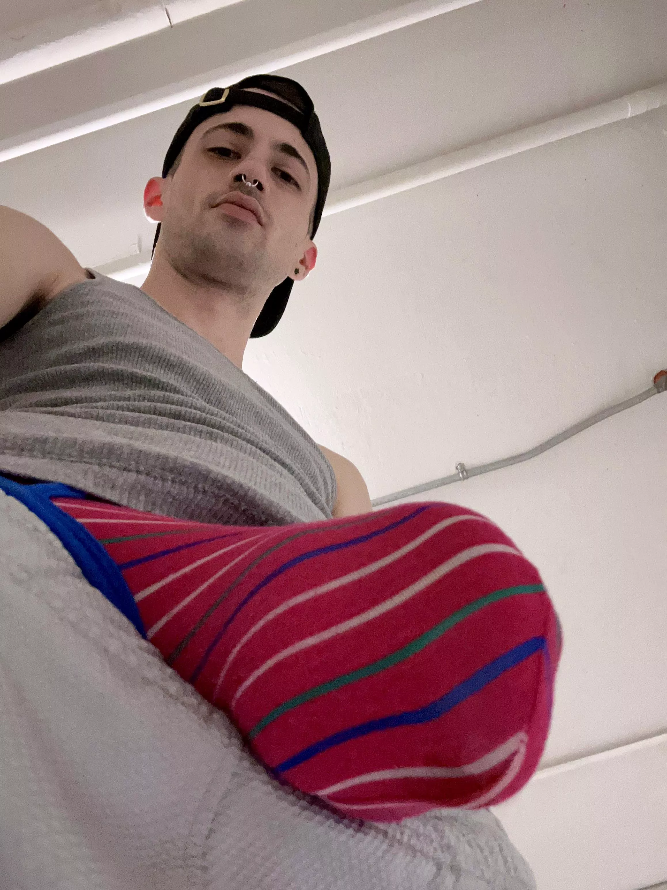 Letting it hang out in the laundry room 🩲 posted by KinkyOxBoy