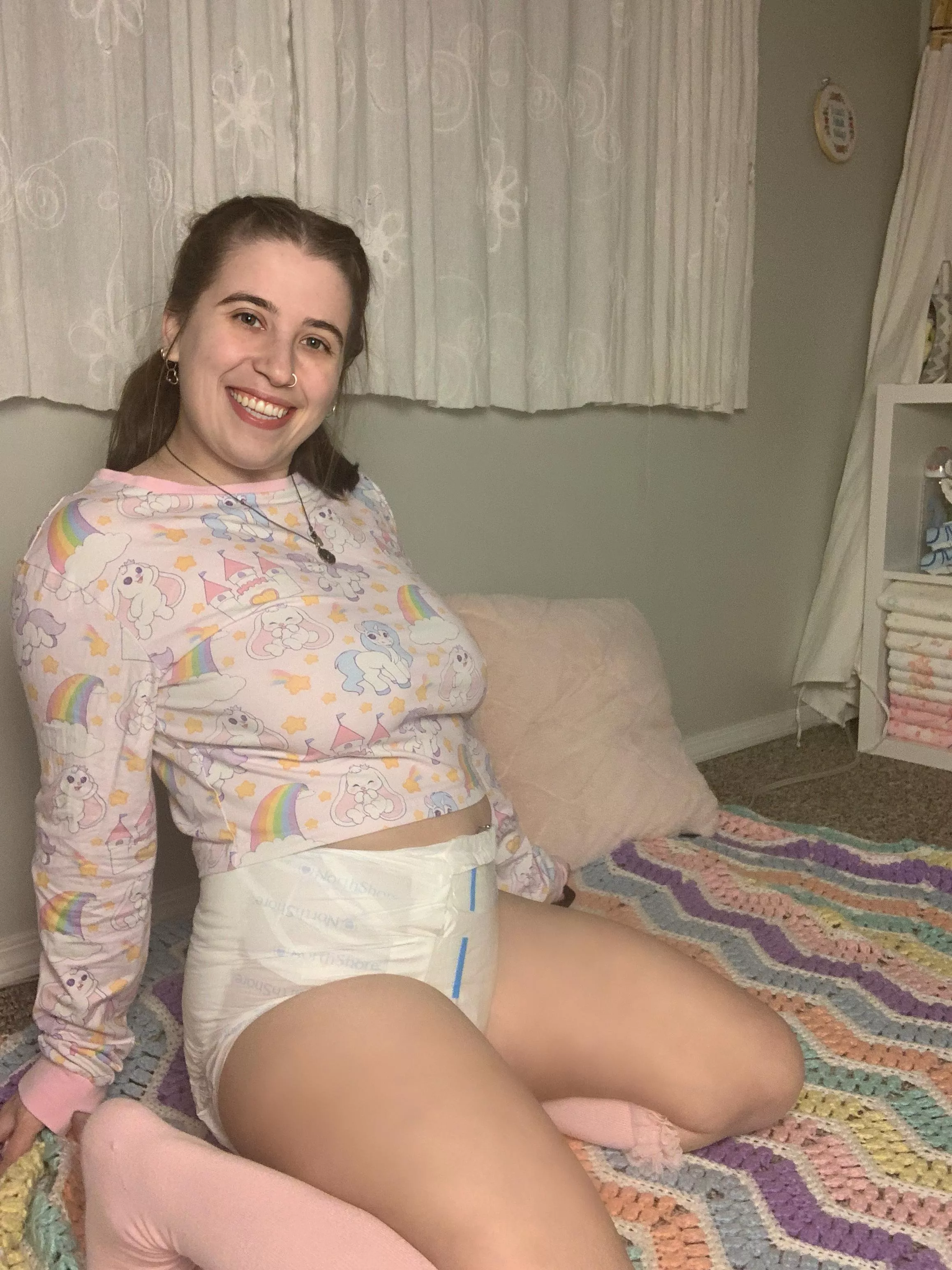 My favourite bedtime combo - odu pj shirt and matching diaper! So cozy! 🥰💦 posted by liddlestflora