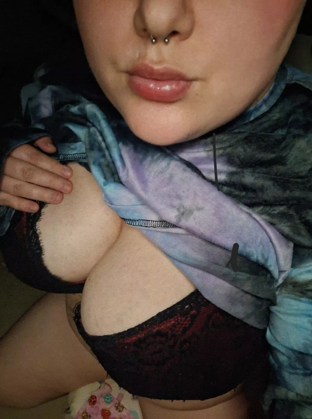 New Piercing + cleavage = Perfect day 👌  posted by Obedient_Hucow